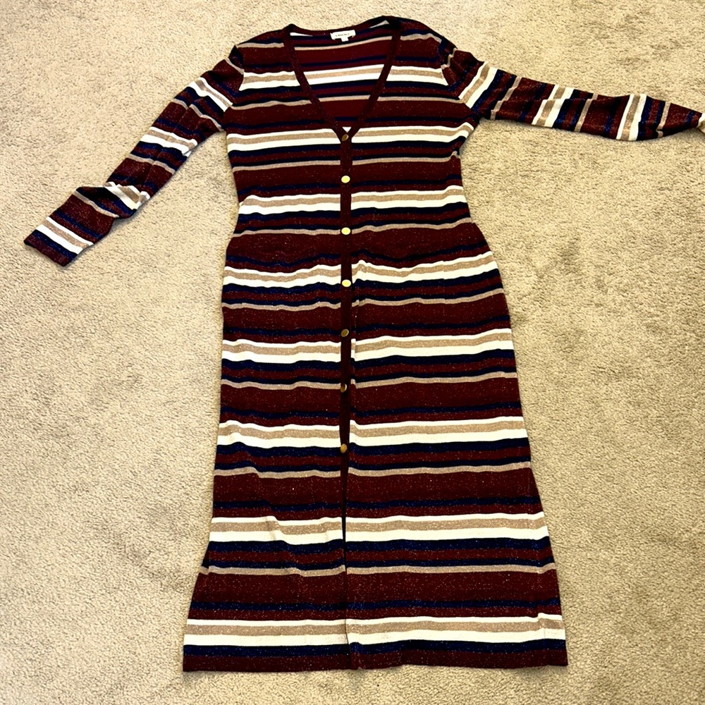 L’AGENCE Metallic Duster Size Lg - Picture 4 of 7